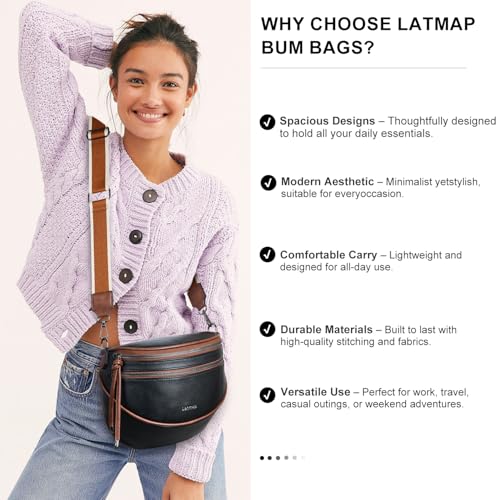 Image of Crossbody Sling Bags For Women Bum Purses Handbags Go Free Cross Body Fanny Packs For Woman Mon Shoulder Bag Gifts Black