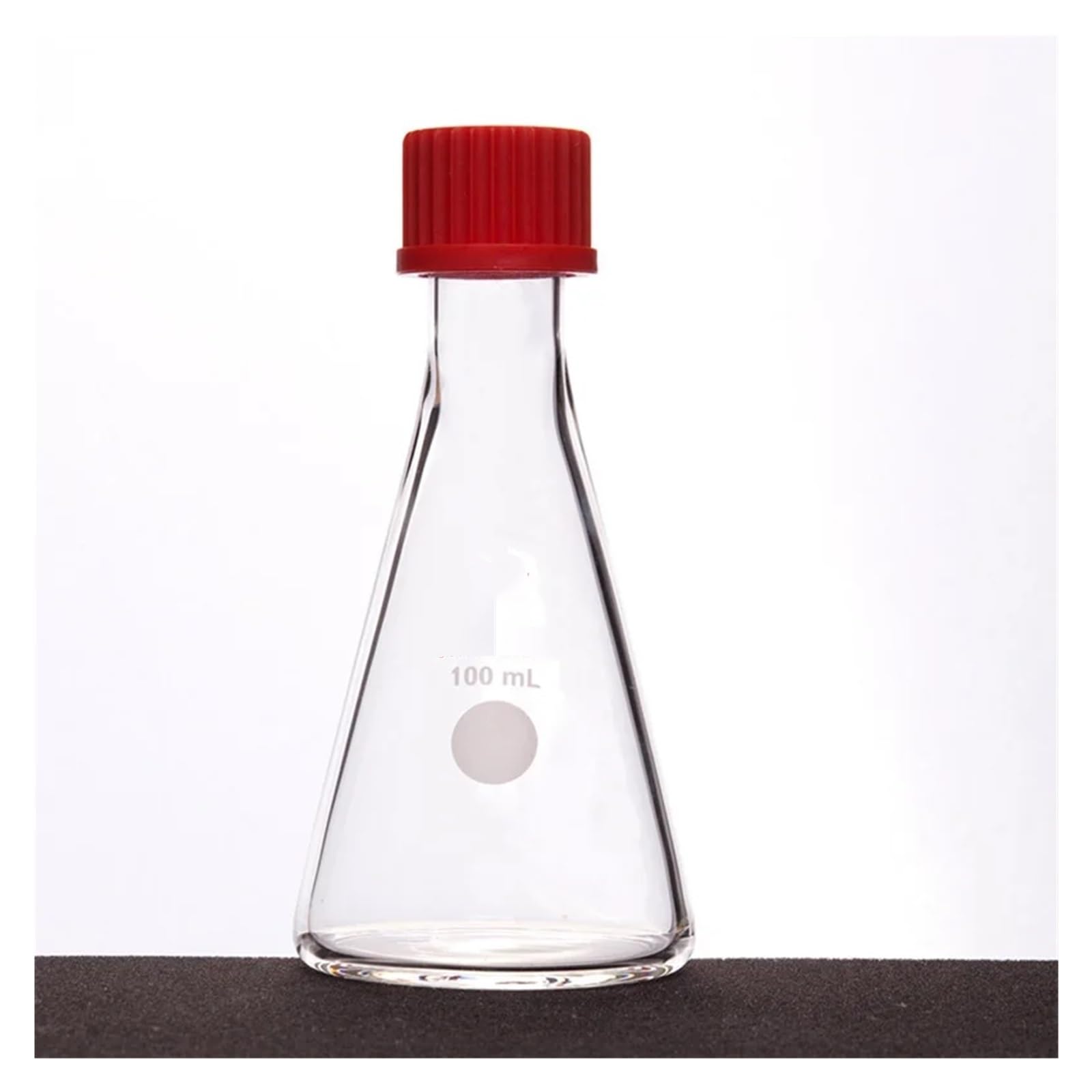 Matraz Erlenmeyer de Vidrio de borosilicato de Pared Pesada con Botella Triangular con Rosca Externa y Junta de PTFE, Compatible con GL25 mm/GL32 mm(500mL-F730500)