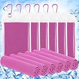 Hosuly 6 Pack Cooling Towels 40' x 12' Sport Towels, Cooling Rag for Neck and Face Ice Breathable Chilly Portable Neck Wraps for Yoga(Rose Red)
