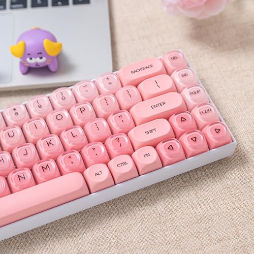 Image of Guffercty kred Jelly Liquid Foundation Keycaps Set 132 PCS,HOA Profile PBT Cute Keycaps 75 Percent Compatible with Cherry MX Switch 60% 65% 75% 100% Mechanical Keyboards (Pink Liquid Foundation)