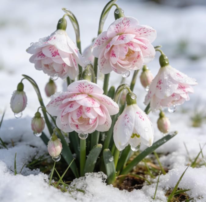Early Spring Fairy Snowdrop Hardy Flower Bulbs - Snow Drops Bulbs UK/That Grow Fast/Golden Jade Carving-1 Bulb-A