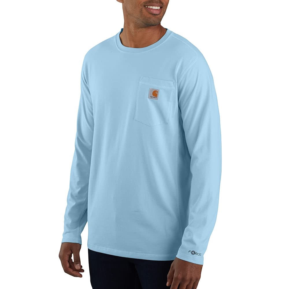 Carhartt Men's Force Relaxed Fit Midweight Short Sleeve Pocket T-Shirt, PowderBlue, XXL