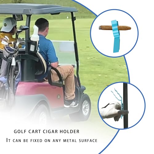 Cigar Clips & Stands For Magnetic Golf Cart, Golf Cart Cigar Holder Clip, Aluminum Alloy Strong Magnetic, Bright Blue Anti Loss, Equipped With Nylon Strap, 2 Pcs. - Image 3