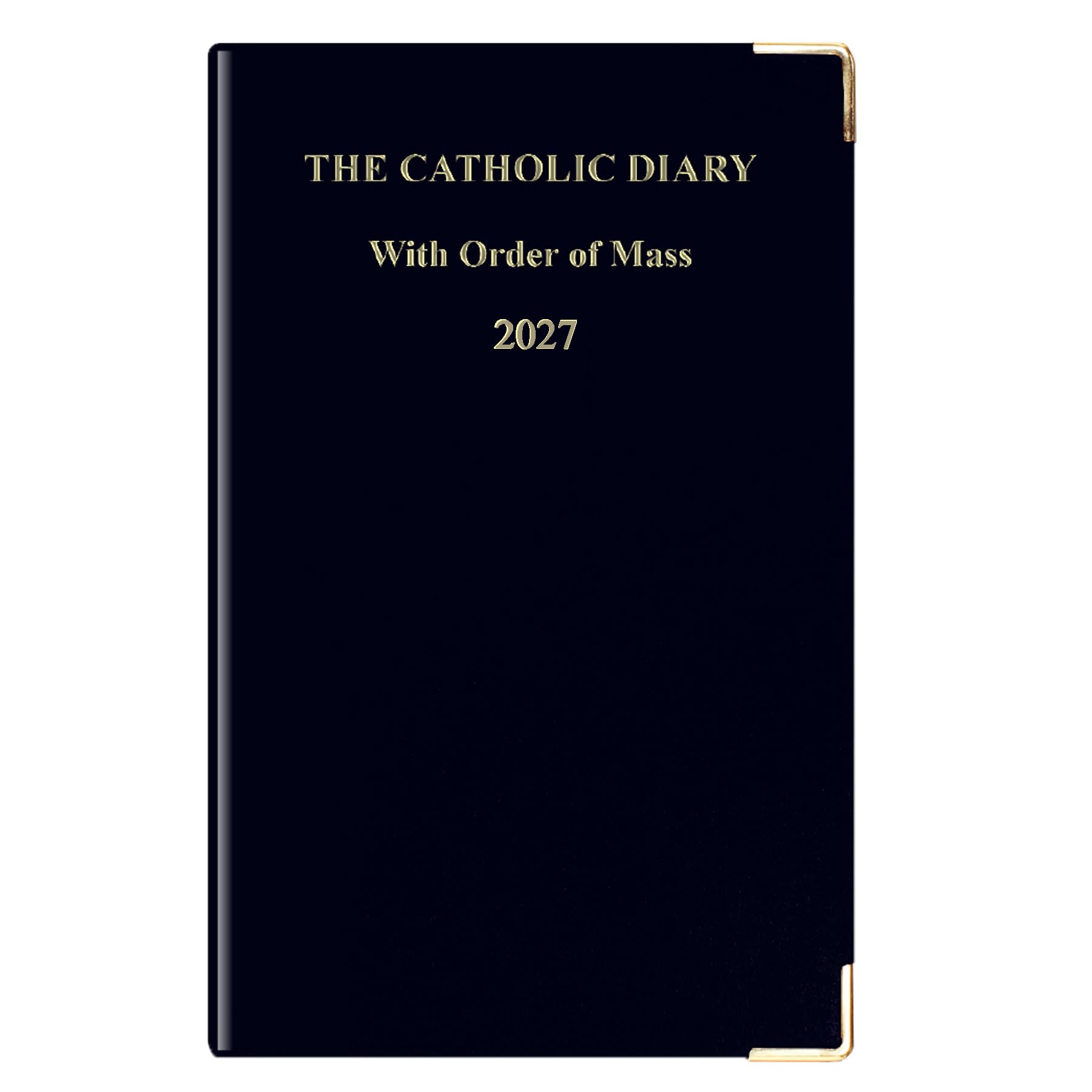 2027 Slimline Catholic Diary with Order of Mass with Gold corners and Gilt Edging- Week to View Diary (Black 1321) โ image 1
