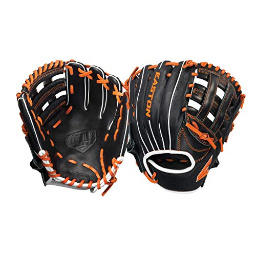 Easton Future Elite Series Youth Baseball Glove 11" Right Hand Throw, Black/Orange #TOP12