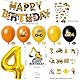 Cadimus Bagger Deko Kindergeburtstag 4, Geburtstagsdeko Junge, Baustelle Geburtstag Mit Happy Birthday Banner, Folienballons 4 Jahre alt und Kuchen Deko