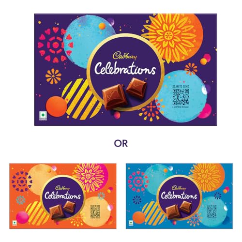 Image of Cadbury Celebrations Chocolate Combo Diwali Gift Pack with Greeting Card and Diya, 189.6 g