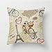 qhtqtt Funda De Cojín British Retro Series Rose Fluffy Funda De Almohada Decoración Torre Patrón De Bicicleta Inicio Sofá Accesorios 45X45Cm A