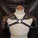 Bnjghcug Steampunk Gladiateur Double Épaule Armure Cuir Harnais Épaule Épaulettes Guerrier Médiéval GN Bras Manche Garde Vintage Bataille Épaulettes