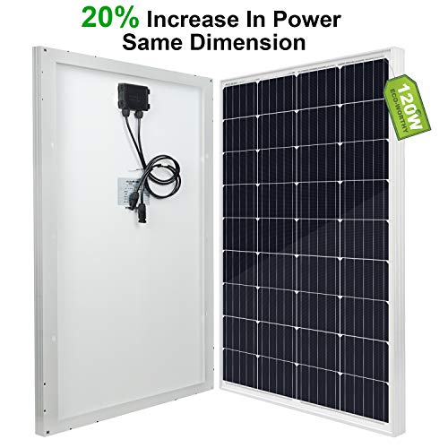 ECO-WORTHY 120W Monocrystalline Solar Panels Waterproof Power Module for 12V Battery Charging Home Outdoor