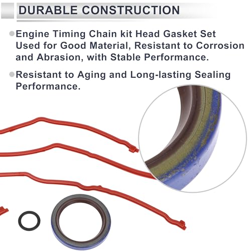 Image of Engine Timing Cover Gasket Set for Ford for Mustang 4.6L 1996-2004 Long-lasting Sealing Chain Case Cover Gasket Rubber,Metal 1 Set
