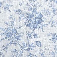Laura Ashley - Queen Quilt Set, Soft Cotton Bedding with Matching Shams, Reversible Floral Toile Design, Floral Room Decor, Lightweight for Year-Round Layering (Walled Garden Blue) — image 10