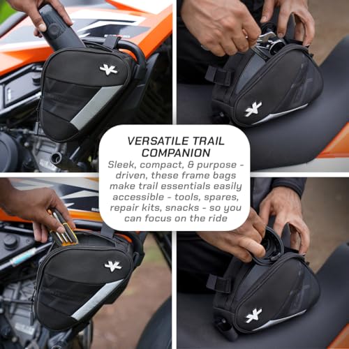 Image of ViaTerra KTM ADV /Enduro 250 /390 Trail Pack (Set of 2)| Shape Retention Easy to Mount Front Frame Bags |Suitable for Off Road & Trail Rides |Easy to Carry Trail Essentials (2025 Model)