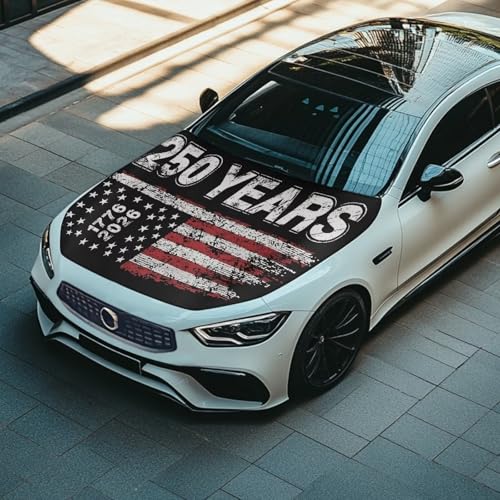 Image of US 250 Car Hood Cover Banner Car Bonnet Protection Cover Elastic Fabrics Polyester，Can be Washed Auto Decoration