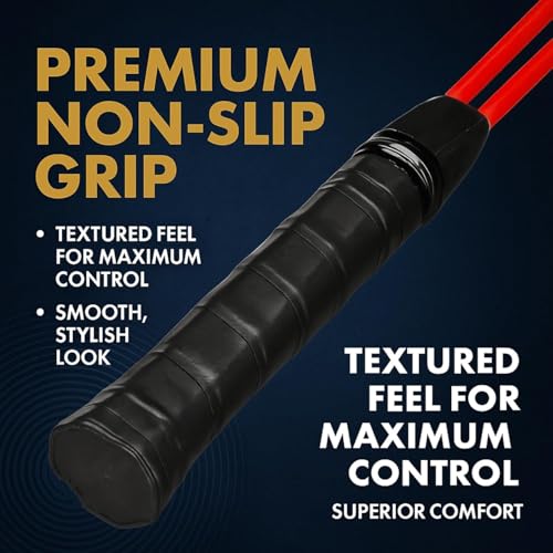 Image of PulGos Badminton - 2 Pcs Lightweight Steel Rackets with Anti-Slip Grip, Strong Strings & 3 Durable Nylon Shuttlecocks for Outdoor & Indoor Play - Perfect for Kids, Adults, Beginners & Training