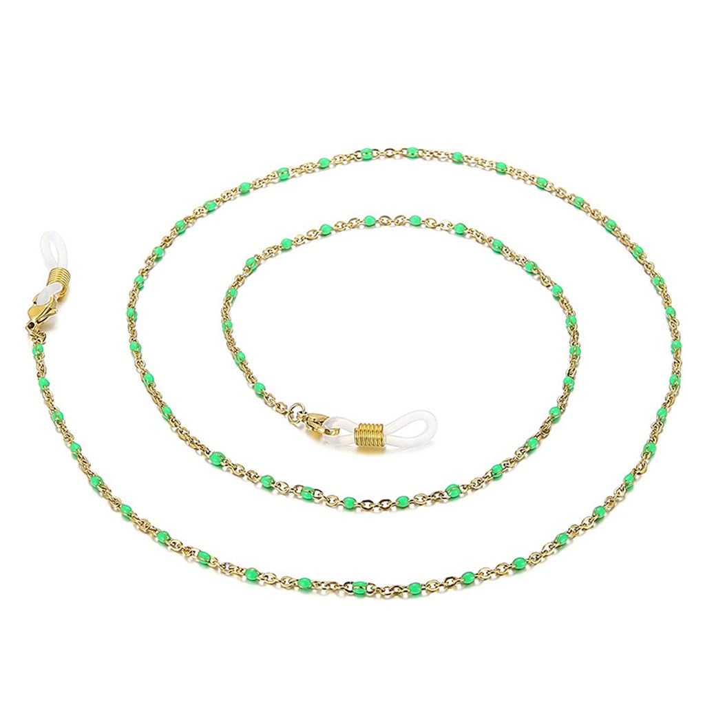 Chaîne de lunettes de soleil argento en perles multicolores aux finitions soignées