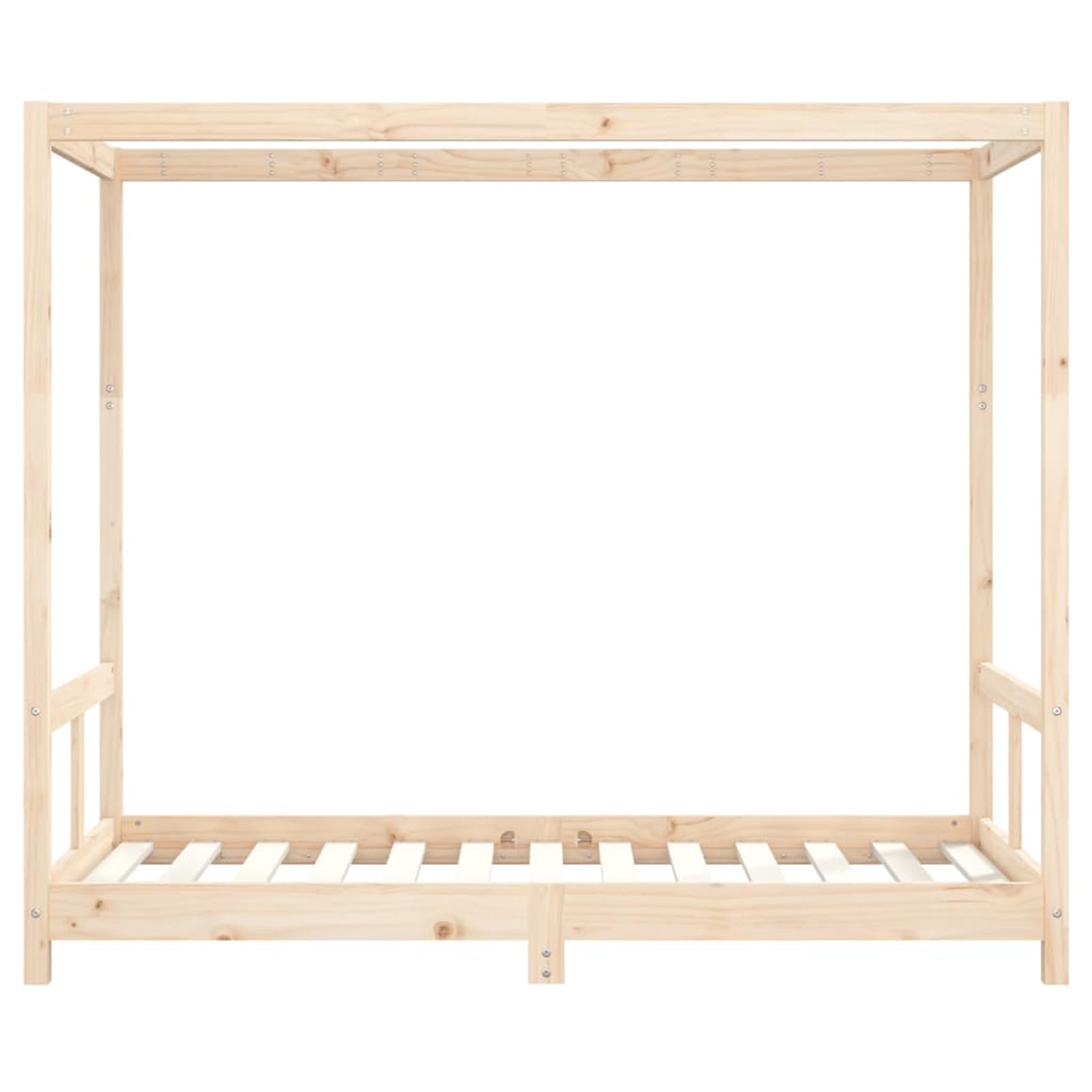 Gecheer Cama Infantil de Madera Maciza de Pino con Dosel, Adecuada para niños Mayores de 4 años, Dimensiones totales 165,5 x 85,5 x 140 cm, colchón 80 x 160 cm (no Incluido)