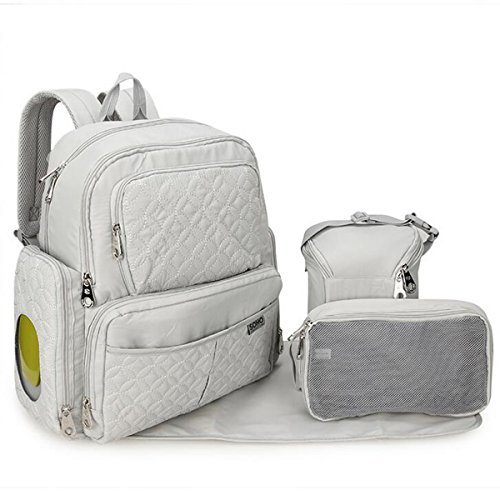 Bluelover Soho Multifonctions Sac À Langer Maman Backpack Bébé Sac À Dos De Maternité Housse D'Épaule Poussette - Gris