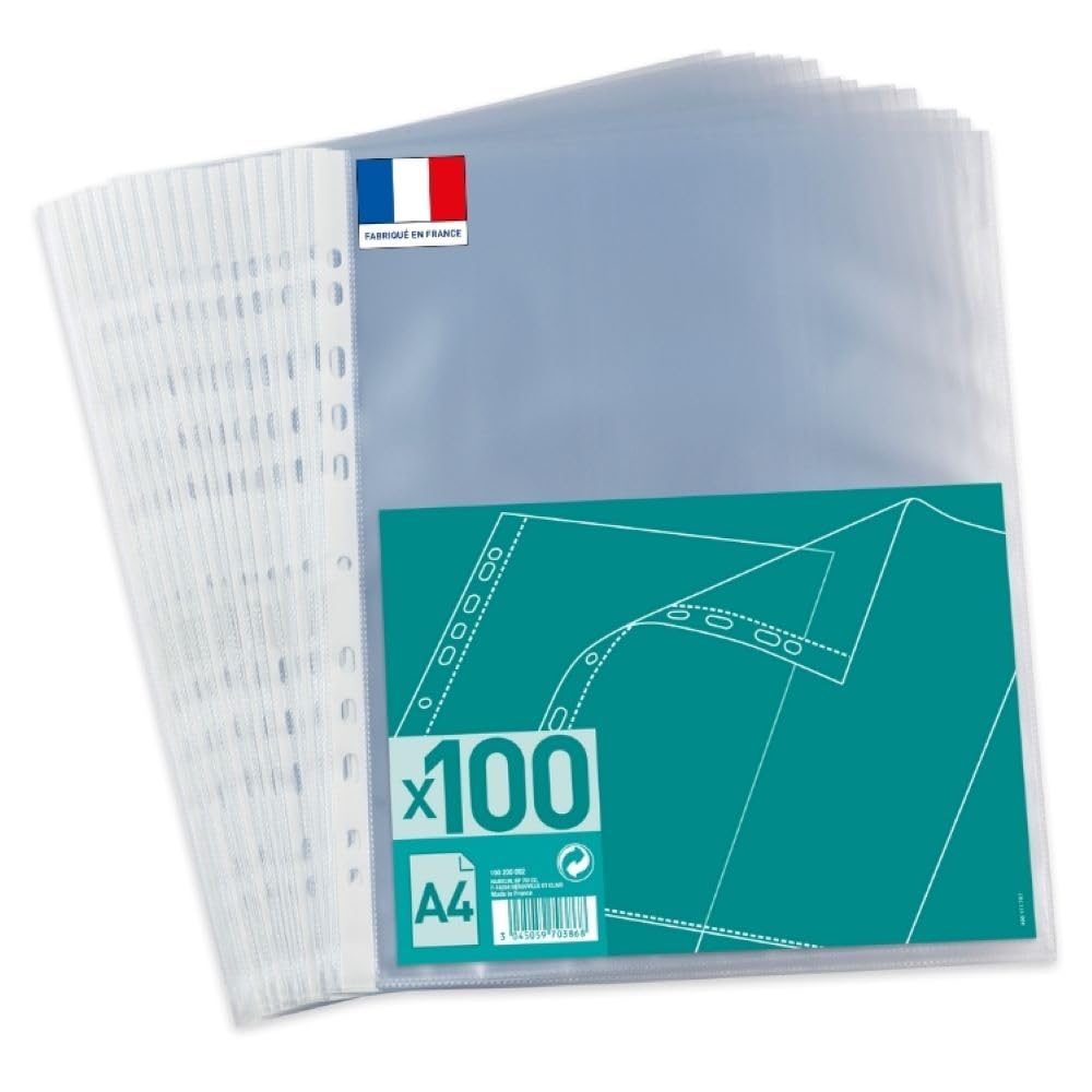 ELBA Sachet de 100 Pochettes perforées A4 PP 4/​100eme