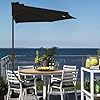 JEAREY 9ft Half Umbrella Outdoor Patio Umbrella Market Umbrellas with Crank, 1/2 Round Wall Umbrella 5 Sturdy Ribs UV Protection for Pool Garden Balcony Deck, Black