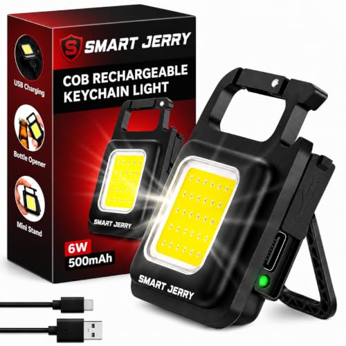 Image of COB Keychain Led Flashlight, Rechargeable Flashlights, Mini Flashlight, Emergency Light Rechargeable, Keychain Torch, Rechargeable Light, Small COB Light with 3 Lighting Modes, Magnetic Base