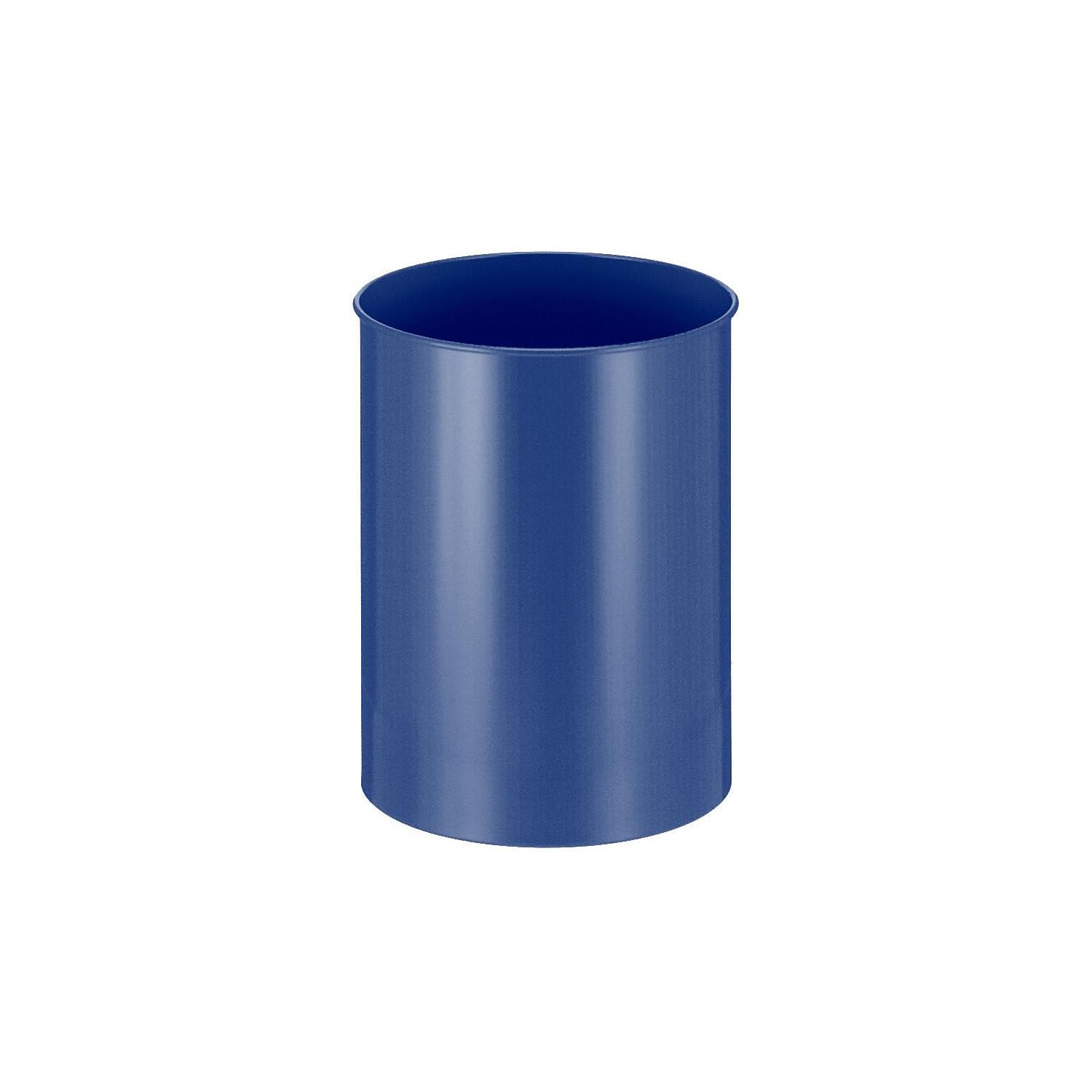 Kaiser + Kraft Papierkorb | Stahl, rund, Volumen 30 l, HxØ 470 x 335 mm, blau