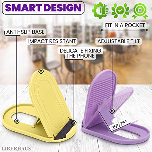 Adjustable Cell Phone Stand Foldable - 12Pcs Desktop Cell Phone Holder Foldable Phone Stand For Ipad Mini Stand Multi Angle Iphone Stand For Desk Accessories - Universal Tablet Stand Samsung Iphone #TOP3