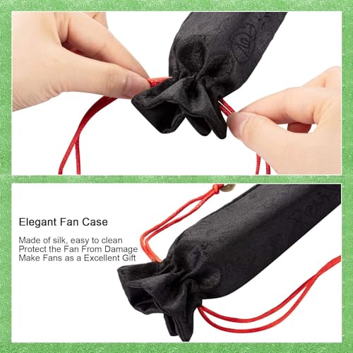 Image of Maitys Large Rave Fan Folding Handheld Fans 13'' Clap Fans for Line Dancing Clack Fan Holographic Festival Accessory for Martial Art Gift Performance, Includes 2 Pouch