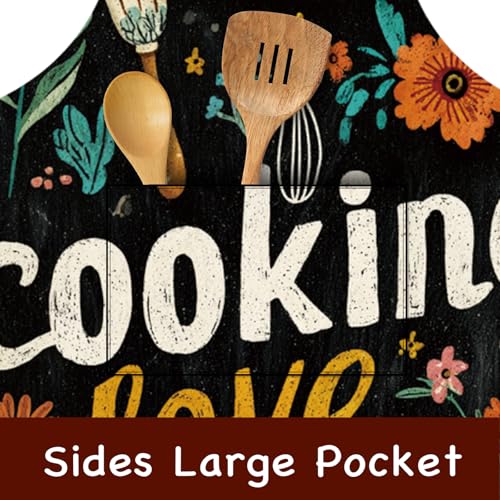 Image of Nuxovilar Cute Cooking Kitchen Apron, 26.77 * 30.7 Inches, Essential for Kitchen Cooking, Baking, Festive Gatherings
