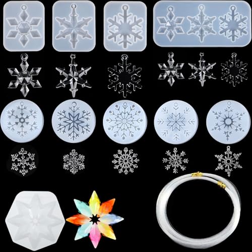 10 Pezzi di Stampi in Resina a Forma di Fiocco di
