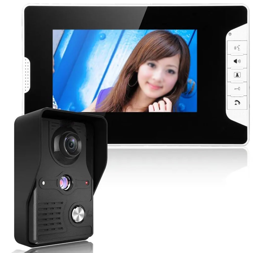 MOBYGKFY Visual Intercom Doorbell LCD Wired Video Door Phone System Indoor Monitor 700TVL Outdoor IR Camera Support Unlock