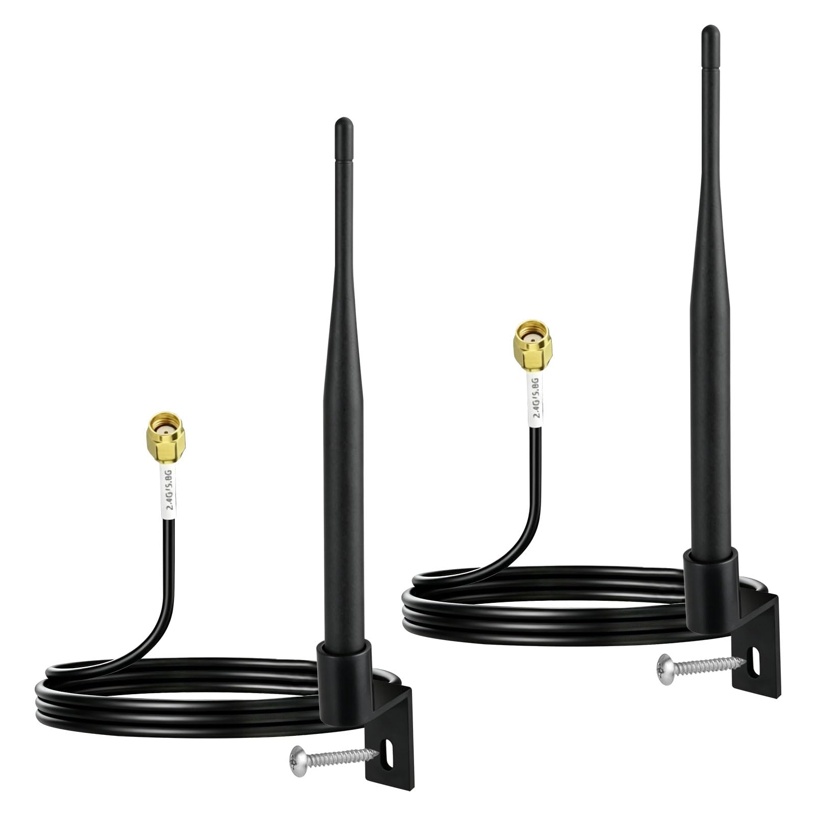 WLAN Antenne Outdoor 3dBi, 2.4/5GHz Dual-Band RP-SMA mit Kabel 3m Halterung | Wetterfest für extreme Außenmontage - Verlustfreies RG174-Koaxialkabel - Plug & Play für IP-Kameras, LKW und IoT-Gateways