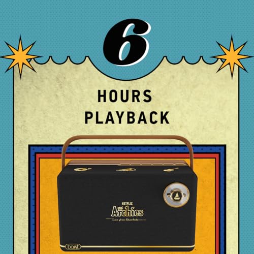 Image of Boat Stone Majestic Archies Edition Bluetooth Speaker w / 90W Signature Sound, 6 HRS Playtime, Dual Full Range Drivers + Built-in Subwoofer, Dual EQ Modes: Movies & Music(Black Jukebox)