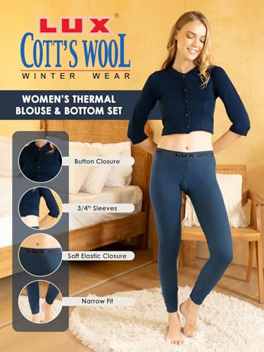 Image of Lux Cottswool Women's Upper and Lower Thermal Set | Thermal Set for Women