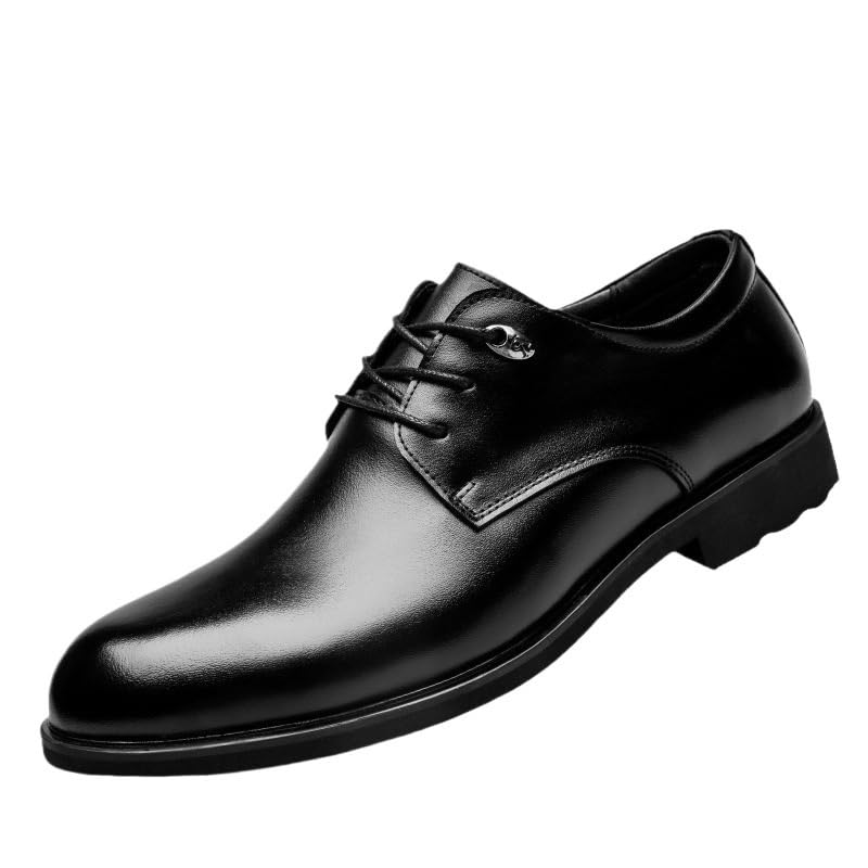 Men's Casual Dress Oxford Shoes Comfort Handmade Round Toe Slip On Non-Slip Lug Sole Lace-Up Formal Derby Shoes for Business Work Dating