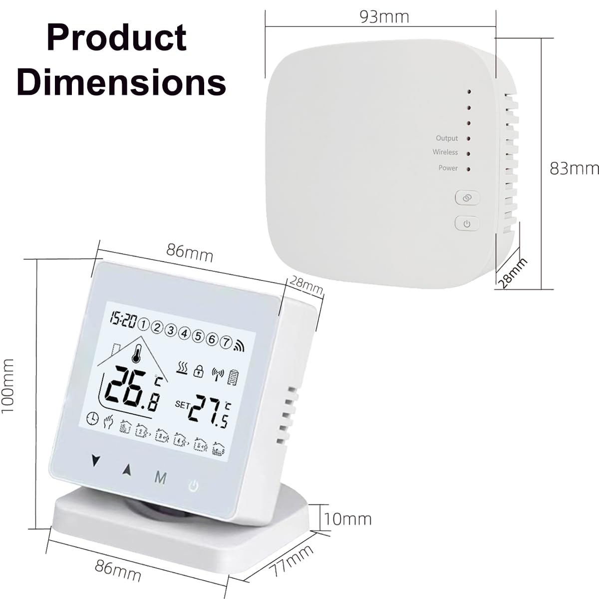 Termostato de ambiente Wi-Fi con control digital de calefacción central, compatible con Alexa para Google Assistant para Tuya para calefacción por suelo radiante de gas y agua caliente