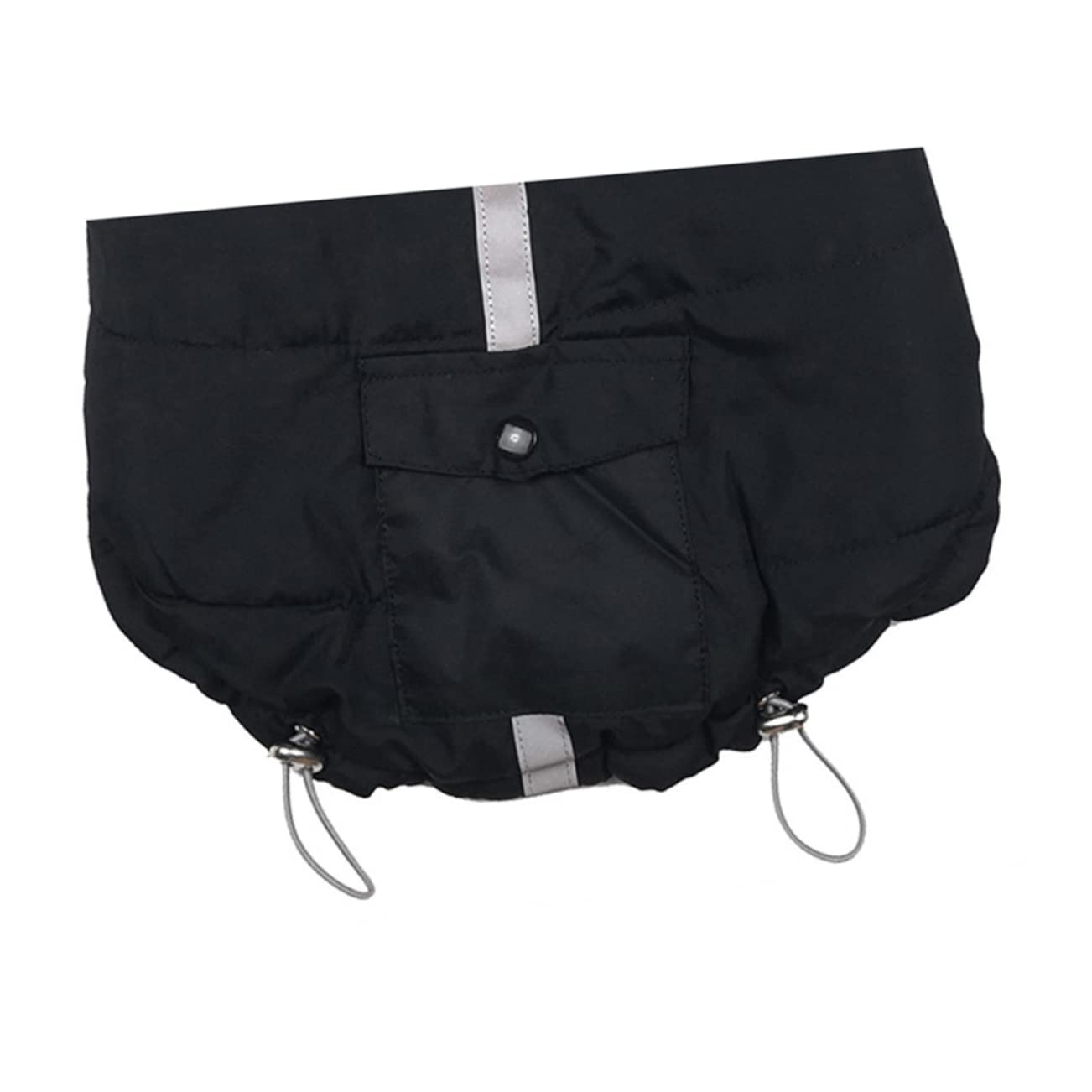 Kisangel 2pièces Veste Coton Noir Réfléchissante pour Chien Gilet Hiver Lumineux Et Chaud Vêtement De Sport pour Animaux De Compagnie Moyen