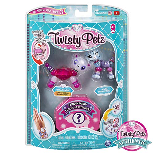 Twisty Petz, Series 3 3-Pack, Pika Panda, Rockie Snow Leopard and Surprise Collectible Bracelet Set for Kids Aged 4 and Up