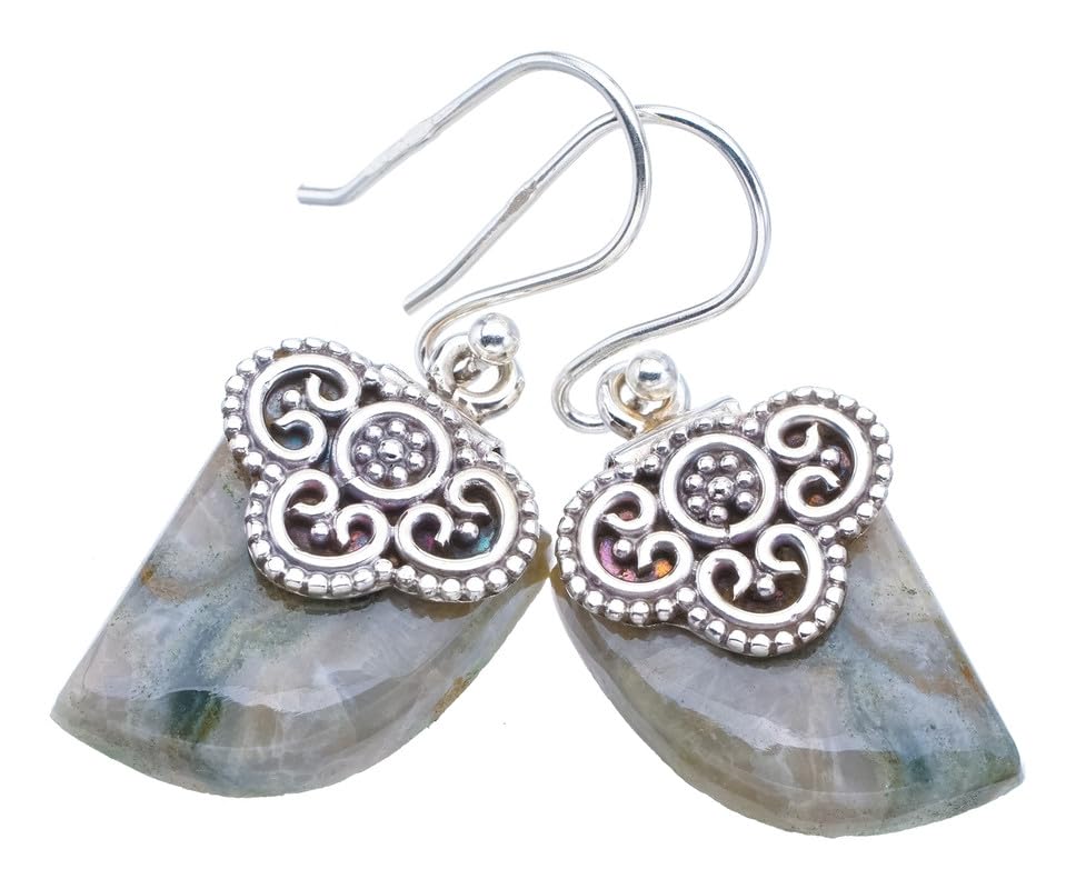 Boucles d'oreilles Ocean Jasper argent 925 hypoallergéniques pour peaux sensibles