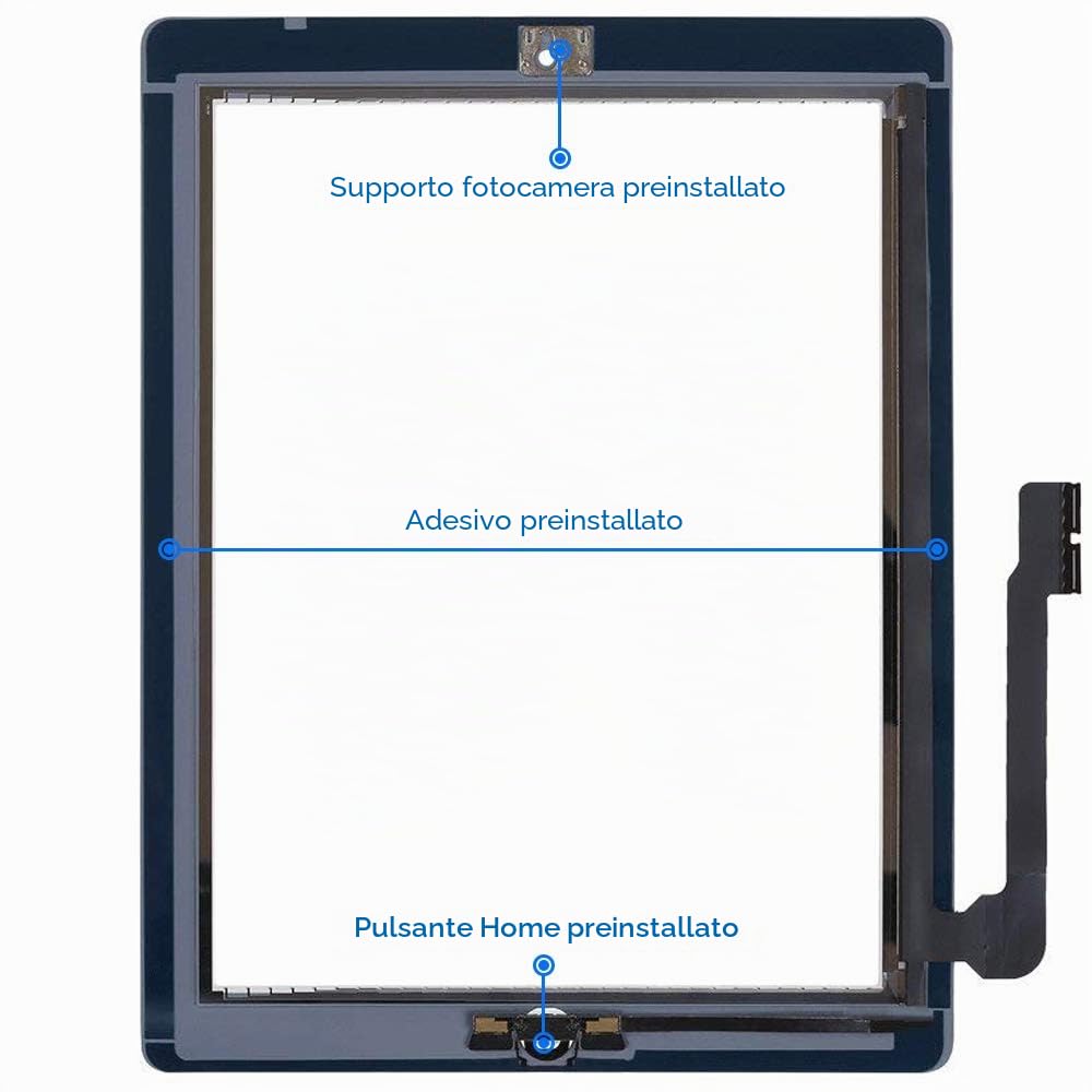 MMOBIEL Digitizer compatibile con iPad 3 (Nero) 9.7 Pollici 2012 Assemblaggio schermo tattile touchscreen frontale Incl kit attrezzi