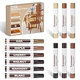 Wood Repair Wax Crayons, 12 Colors Wood Repair Wax Pens Furniture Touch Up Markers, Wood Crayons for Scratches, Scuffs, Cracks, Nail Holes