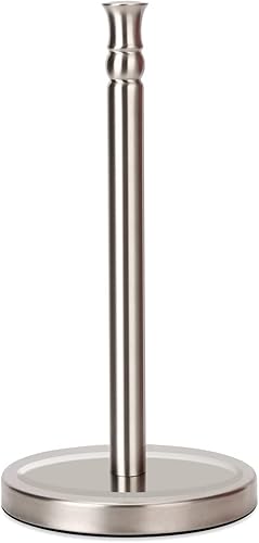 Siwil Portarrollos de papel para encimera, con una sola mano, base pesada a prueba de óxido, tira y desgarre con una mano, no se vuelca