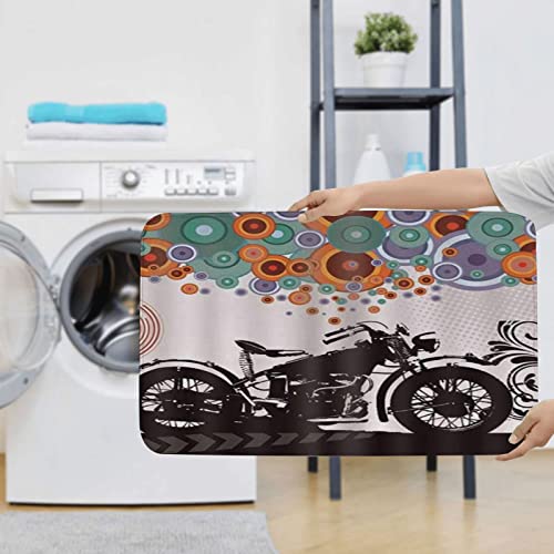 Correngo Badezimmermatten-Sets 3-teilige rutschfeste Badematten,Lustiges 3D-Motorrad,saugfähige Toilettenvorleger für… – Bild 4