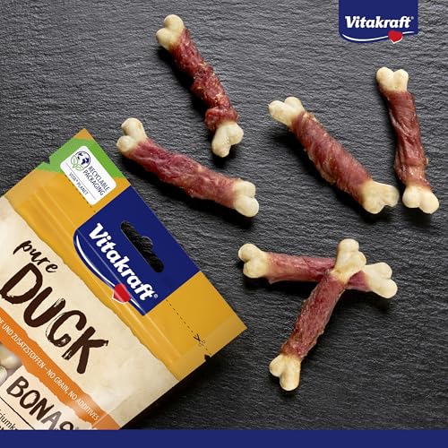Vitakraft Pure Duck Bonas, Hundeleckerli, Calciumknochen mit Entenfleisch, Hunde Trainingsleckerli, ohne Zusatz von Zucker (8x 80g) 2