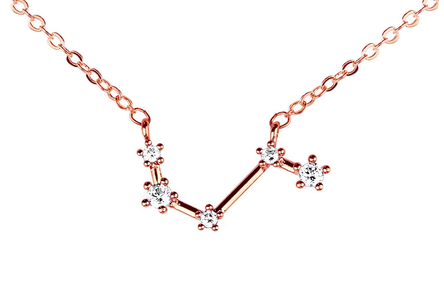 MignonandMignon Rose Gold Crystal Zodiac Necklace Constellation Jewelry Birthday Gift Sorority Sister Gift