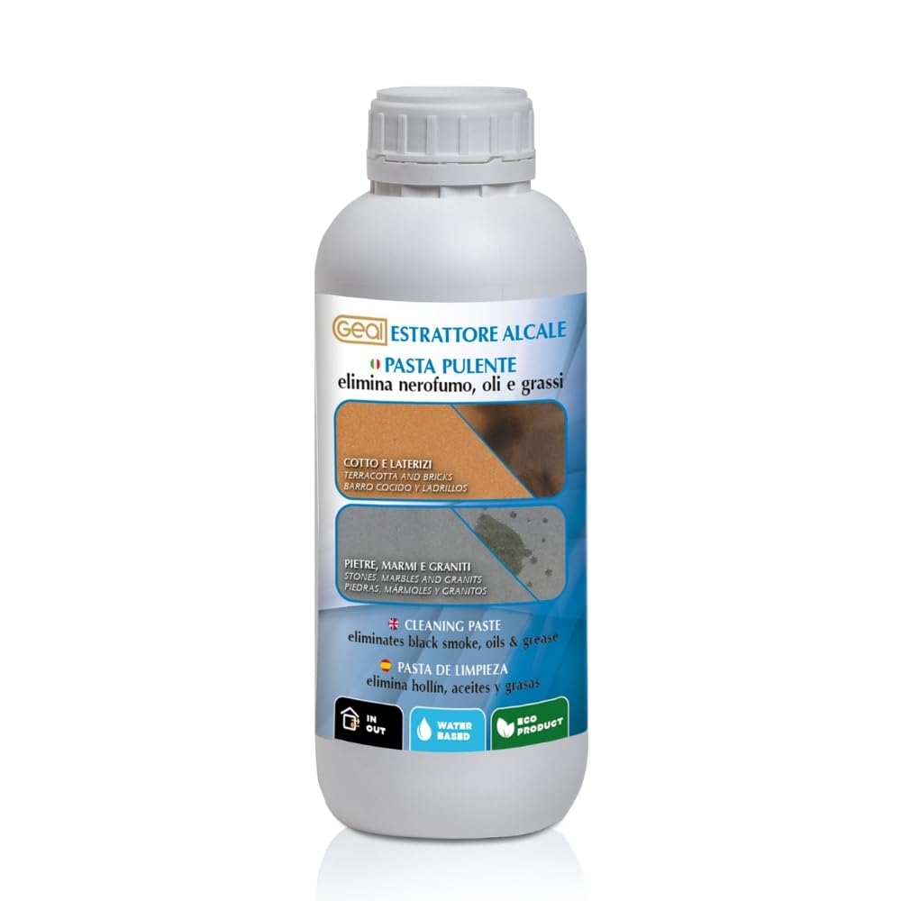 GEAL ESTRATTORE ALCALE - Pulitore in pasta, rimuovi macchie di olio e grasso da pavimento in Cotto e Pietra, 500 ml