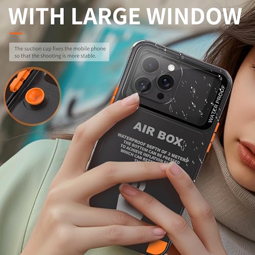 Image of Universal IPX8 Waterproof Case for 6.7'' iPhone 12 /13 /14 /15 /16 Plus Pro Max, Full-Body Sealed Dustproof Snowproof Shockproof Diving Beach Housing Underwater Photography with Lanyard (Black)