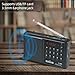 Portable AM FM Radio with Bluetooth Speaker；USB/TF Card MP3 Playback 3.5mm Jack,Auto Scan Save,Loudspeaker for Emergency(Battery-Powered) CampingTravel Home Use Rechargeable Transistor Radio (Black)