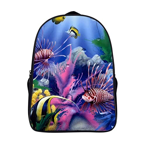 Cartable unisexe poisson 3D pour adolescents sac à dos mode ado de 40x28x16cm
