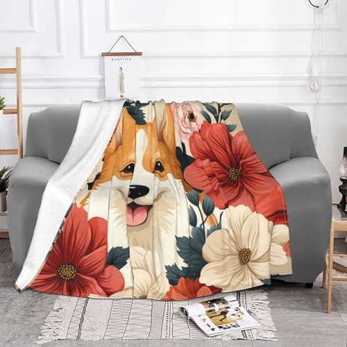 Couverture en microfibre fleurie OUSIKA cadeau douceur idéal